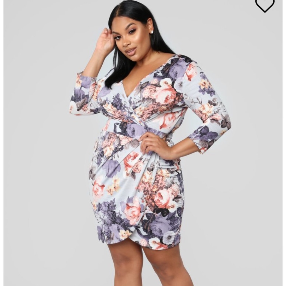 Floral sexy wrap dress